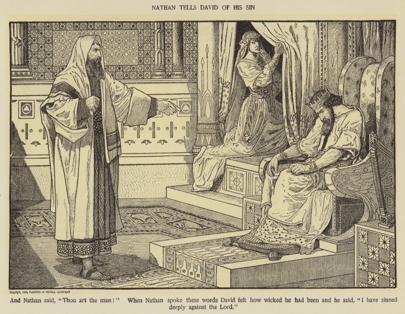Natã diz a Davi sobre seu pecado de Louis John Rhead