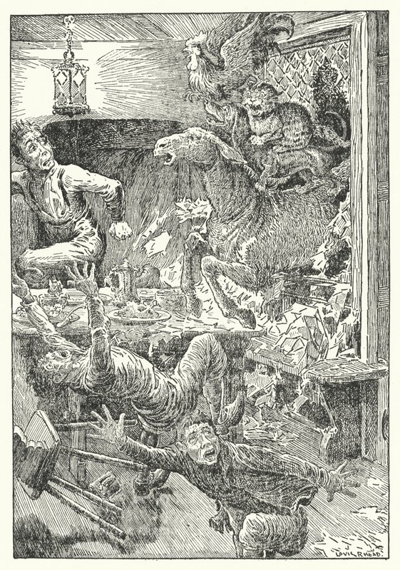 Os Músicos da Cidade de Bremen (litho) de Louis John Rhead