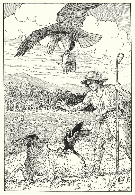 A águia e a gralha (litografia) de Louis John Rhead