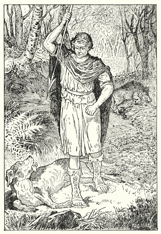 O velho cão de caça (litografia) de Louis John Rhead