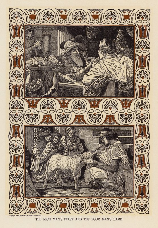 O banquete do rico e o cordeiro do pobre (litografia) de Louis John Rhead