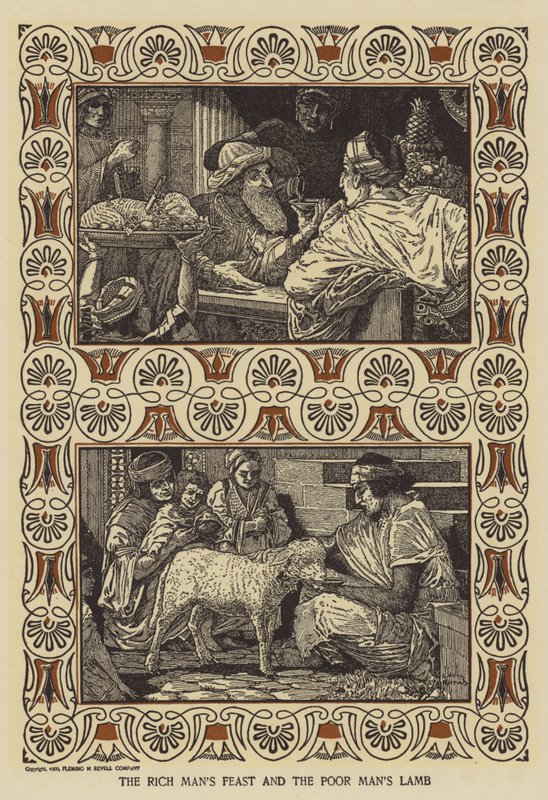 A festa do homem rico e o pobre cordeiro do homem de Louis John Rhead