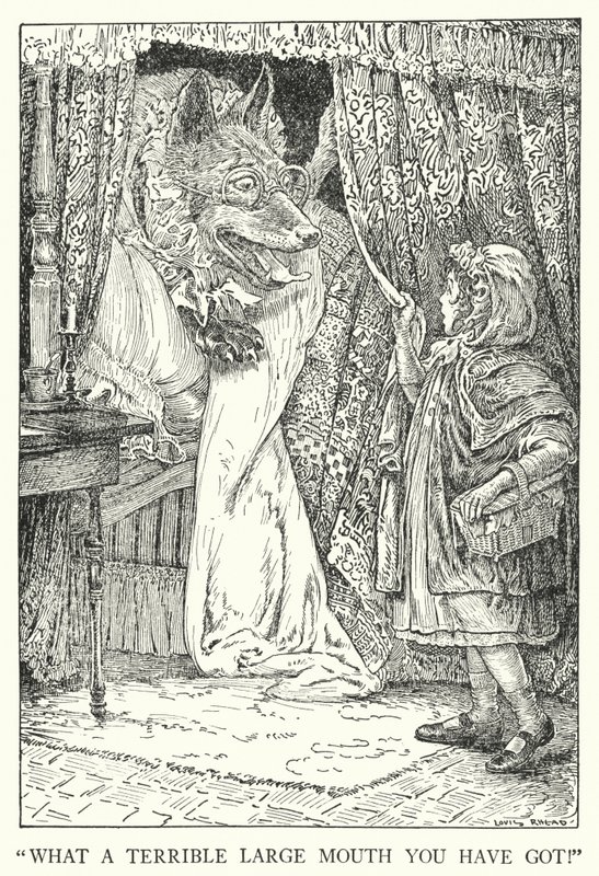 "Que boca tão grande que você tem!" (litho) de Louis John Rhead