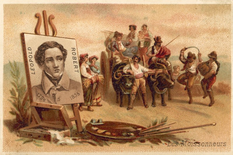 As colheitadeiras por Louis Leopold Robert (chromolitho) de Louis Leopold Robert