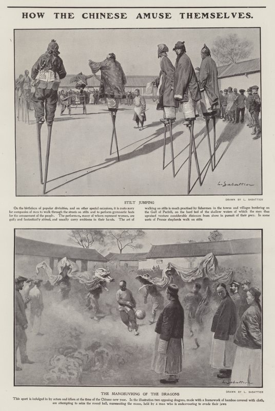 Como os chineses se divertem (litho) de Louis Remy Sabattier