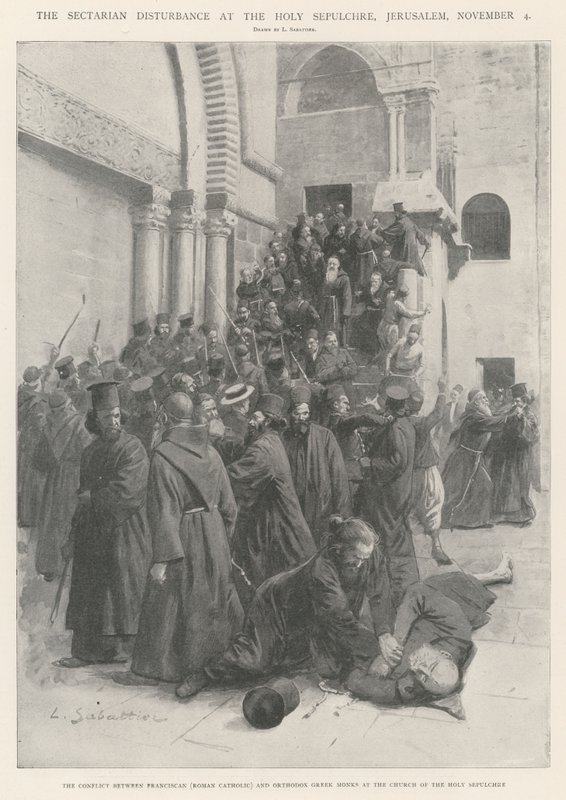 A perturbação sectária no Santo Sepulcro, em Jerusalém, 4 de novembro de Louis Remy Sabattier