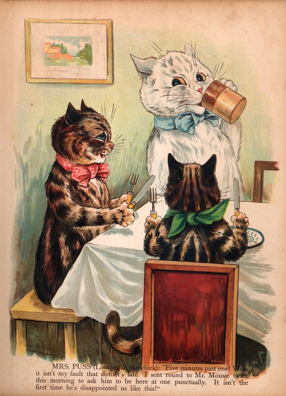 Gatos de Louis Wain (cromolitho) de Louis Wain