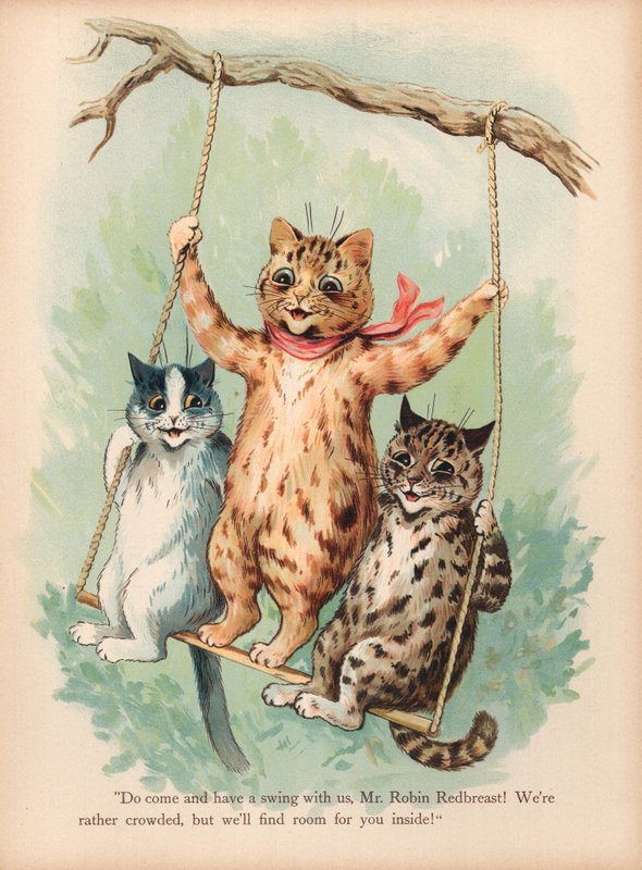 Gatos de Louis Wain (cromolitho) de Louis Wain