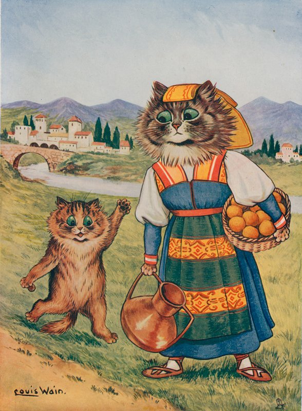 Por favor, eu quero uma laranja de Louis Wain