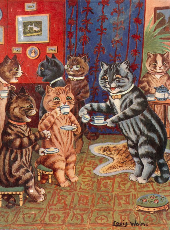Tomando chá de Louis Wain
