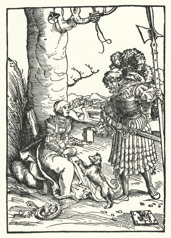David e Abigail (gravura) de Lucas the Elder (after) Cranach