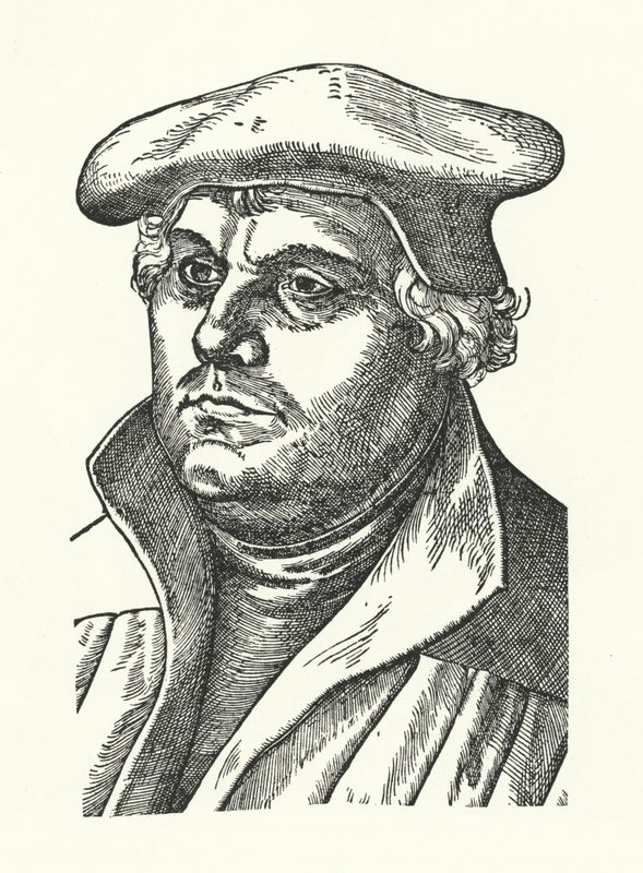 Martinho Lutero, reformador protestante alemão (gravura) de Lucas the Elder (after) Cranach