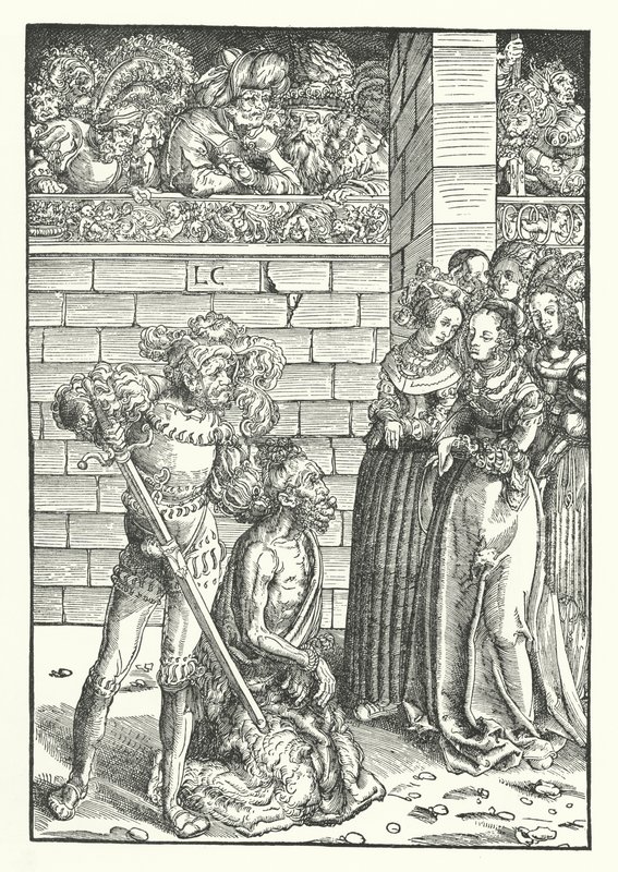 A decapitação de São João Batista (gravura) de Lucas the Elder (after) Cranach