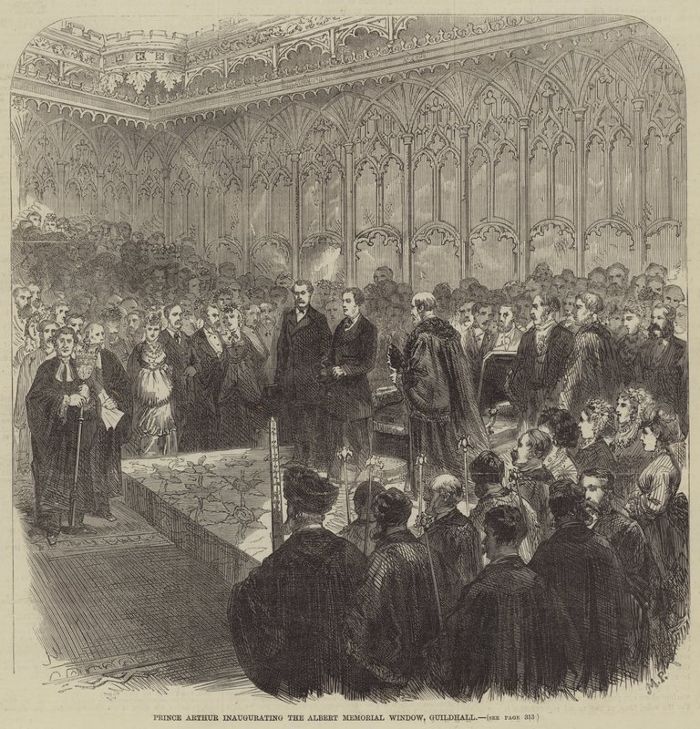 Prince Arthur inaugurando a Albert Memorial Window, Guildhall de Lucien Metivet