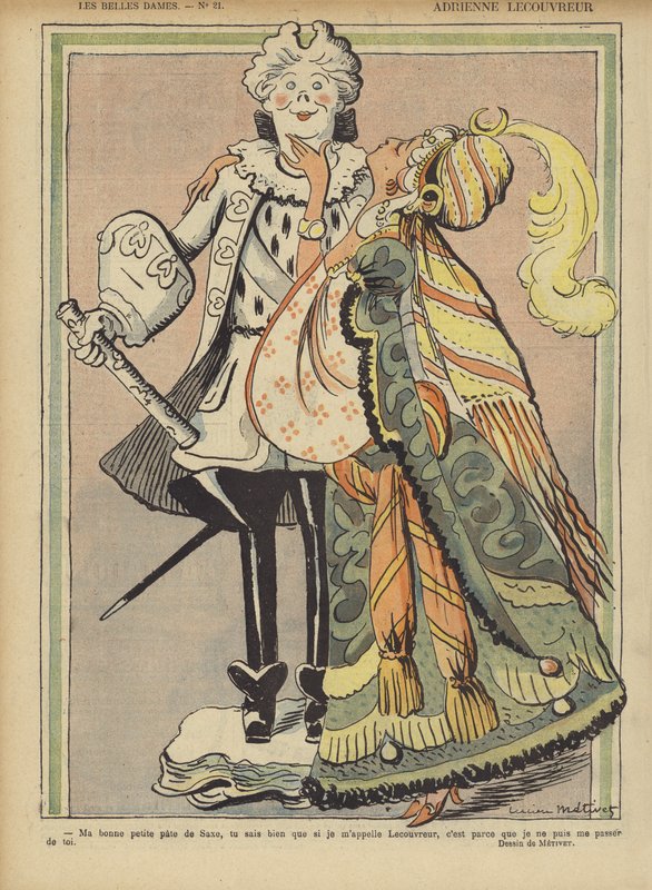 Adrienne Lecouvreur, ilustração para o riso de Lucien Metivet