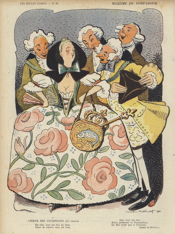 Madame De Pompadour, ilustração para o riso de Lucien Metivet