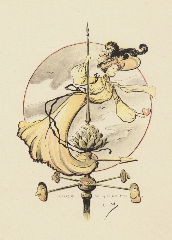 Estudo de um cata-vento (cor litho) de Lucien Metivet