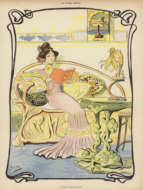 A Senhora Moderna (cor litho) de Lucien Metivet