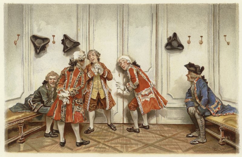 Ilustração para a escola para o escândalo (chromolitho) de Lucius Rossi