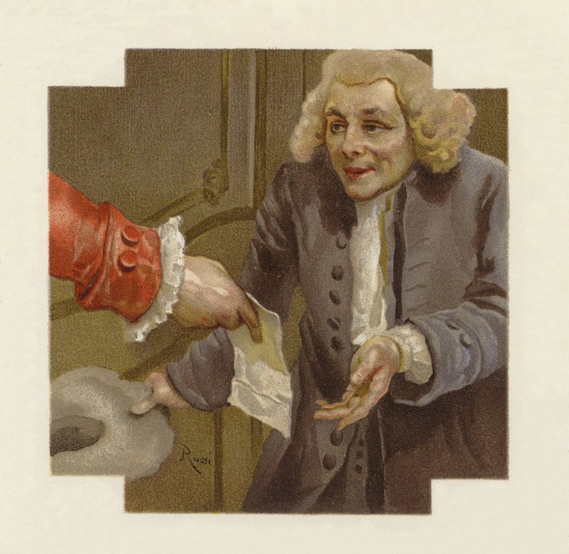 Ilustração para a escola para o escândalo (chromolitho) de Lucius Rossi