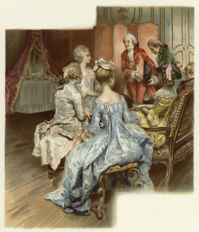 Ilustração para a escola para o escândalo (chromolitho) de Lucius Rossi