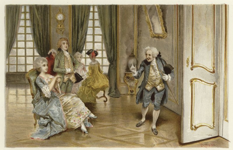 Ilustração para a escola para o escândalo (chromolitho) de Lucius Rossi