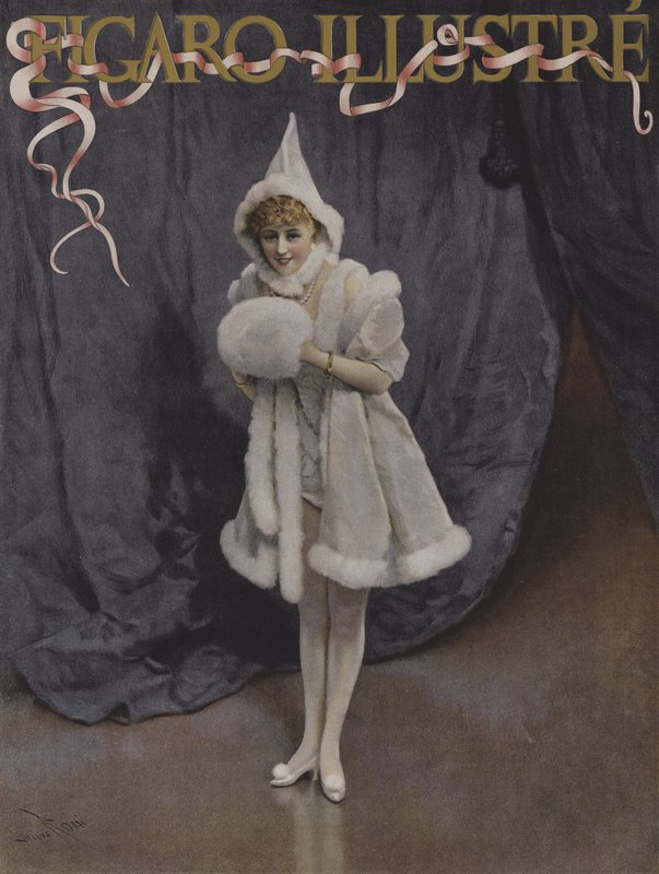 A garota do homem natal (a filha do pai Natal). Capa do Ilustre Figaro, dezembro de 1894 de Lucius Rossi
