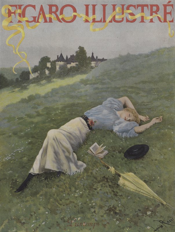 Primavera (Primavera). Capa do Ilustre Figaro, maio de 1896 de Lucius Rossi