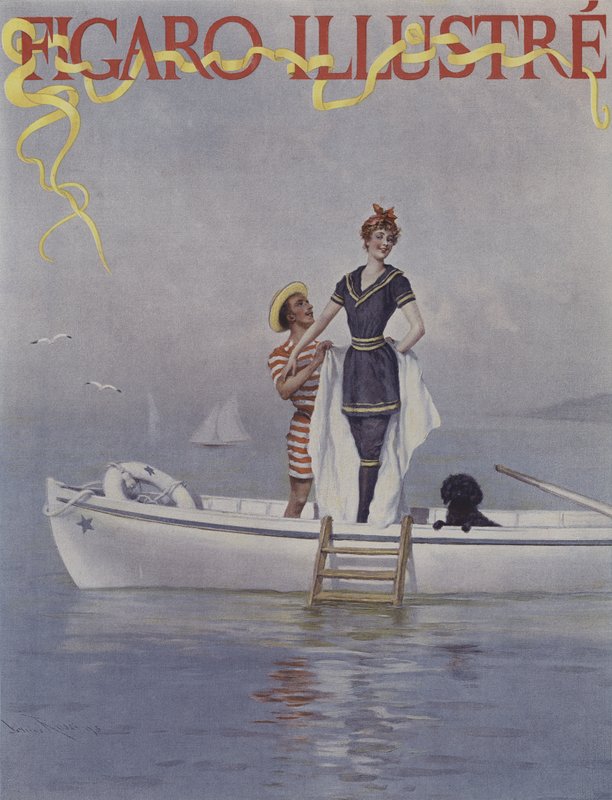 Uma Água Cheia no Mar. Capa do Ilustre Figaro, agosto de 1894 de Lucius Rossi
