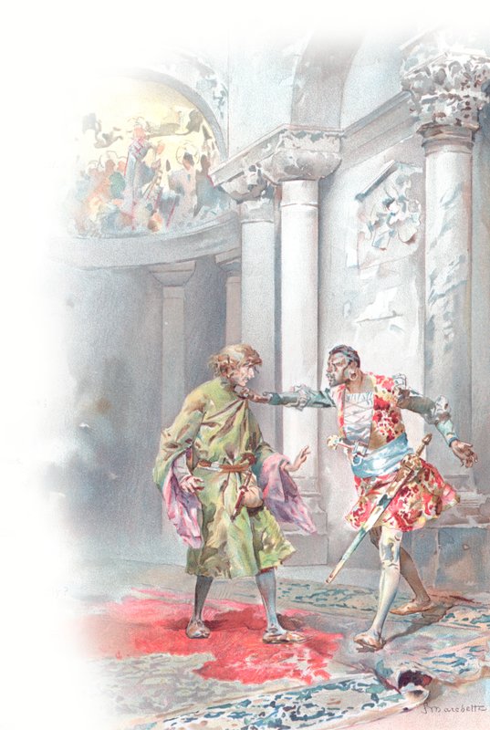 Ilustração para Othello de Shakespeare (chromolitho) de Ludovico Marchetti
