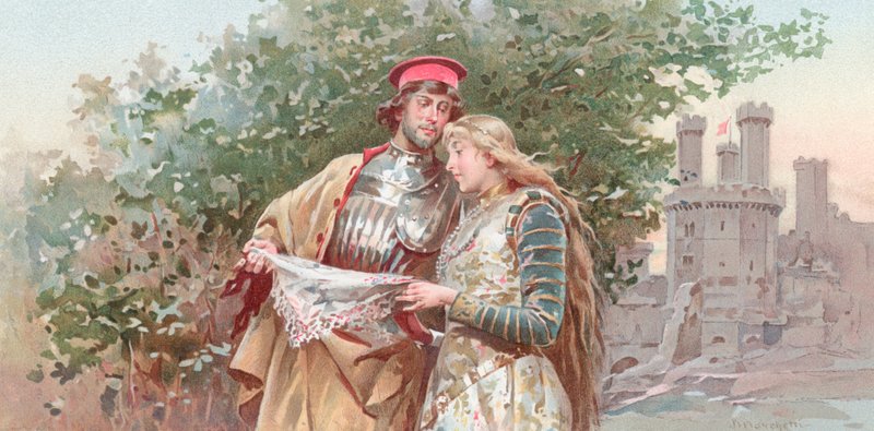 Ilustração para Othello de Shakespeare (chromolitho) de Ludovico Marchetti