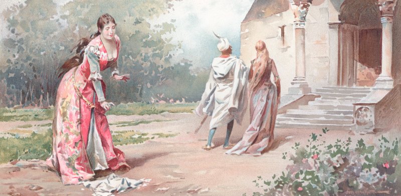 Ilustração para Othello de Shakespeare (chromolitho) de Ludovico Marchetti