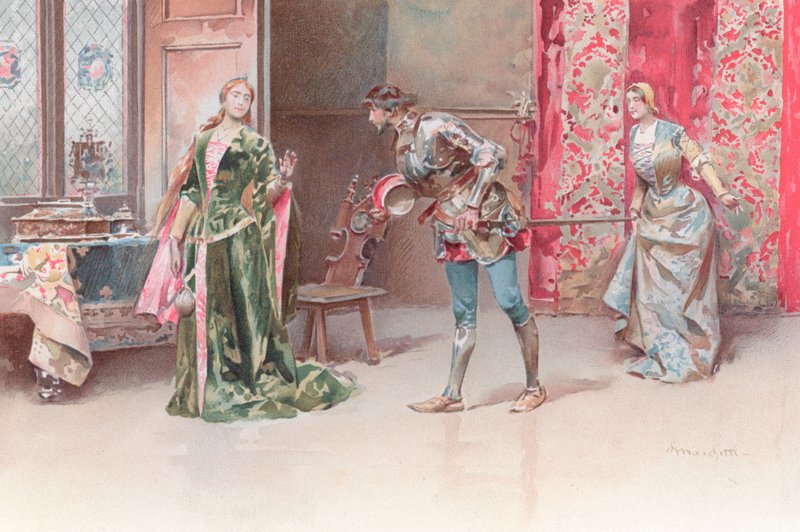 Ilustração para Othello de Shakespeare (chromolitho) de Ludovico Marchetti