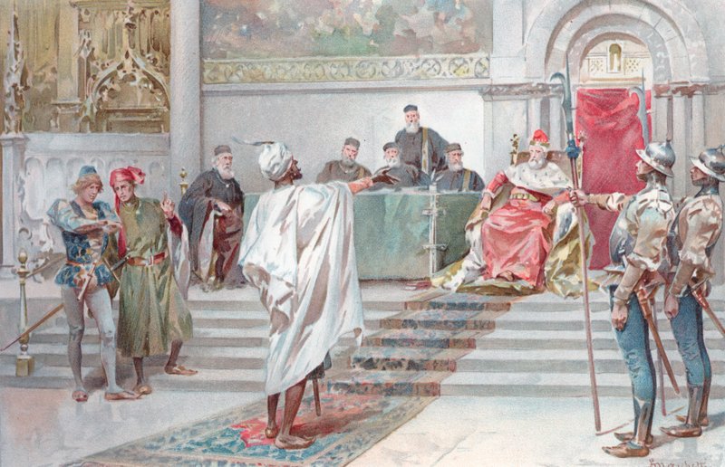 Ilustração para Othello de Shakespeare (chromolitho) de Ludovico Marchetti