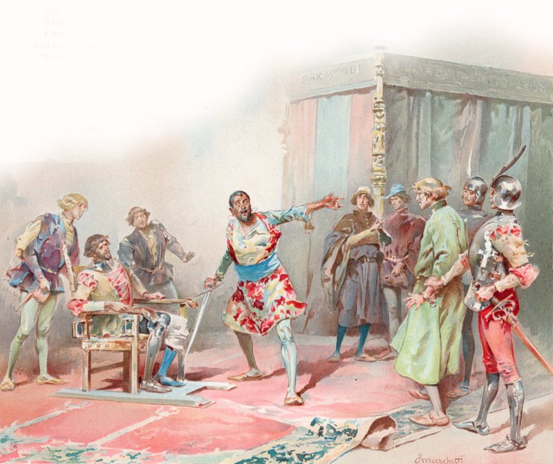 Ilustração para Othello de Shakespeare (chromolitho) de Ludovico Marchetti