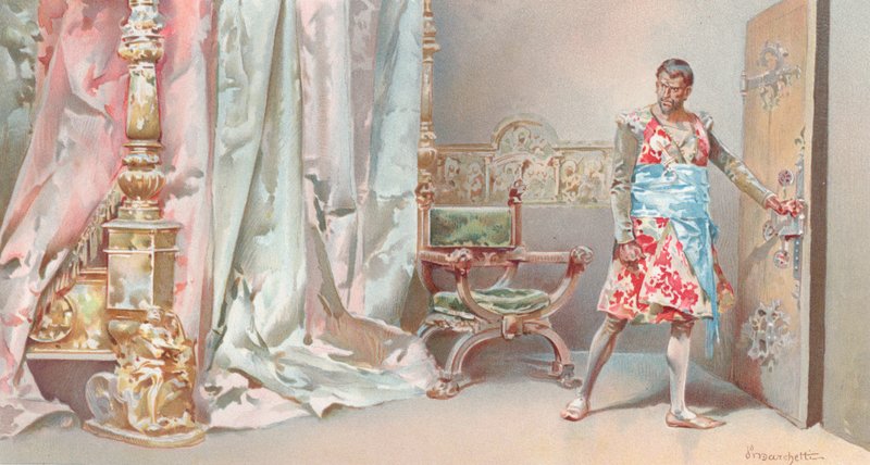 Ilustração para Othello de Shakespeare (chromolitho) de Ludovico Marchetti