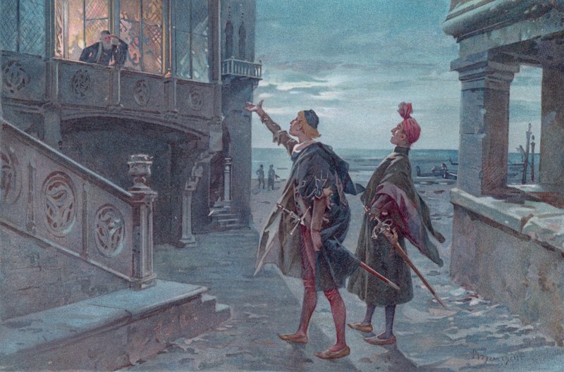 Ilustração para Othello de Shakespeare (chromolitho) de Ludovico Marchetti