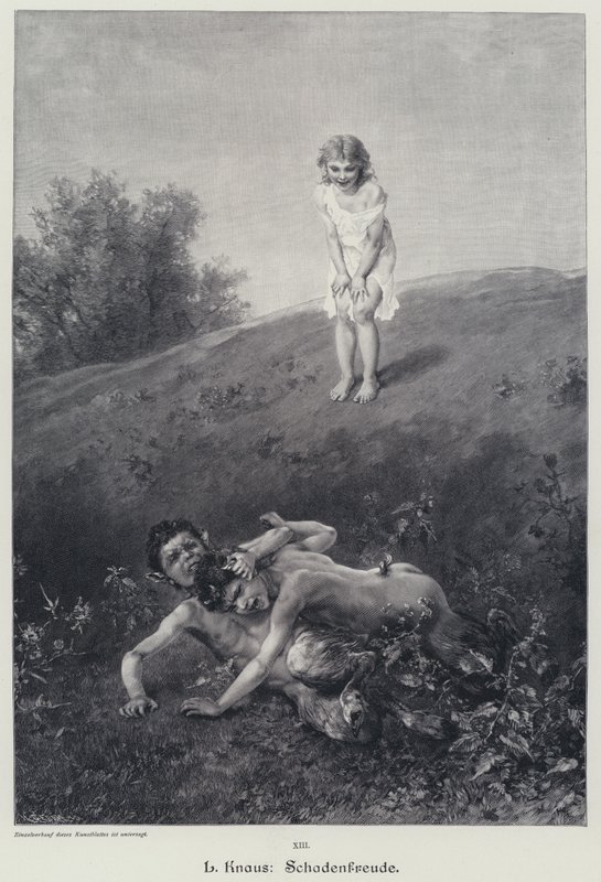 Schadenfreude (gravura) de Ludwig Knaus