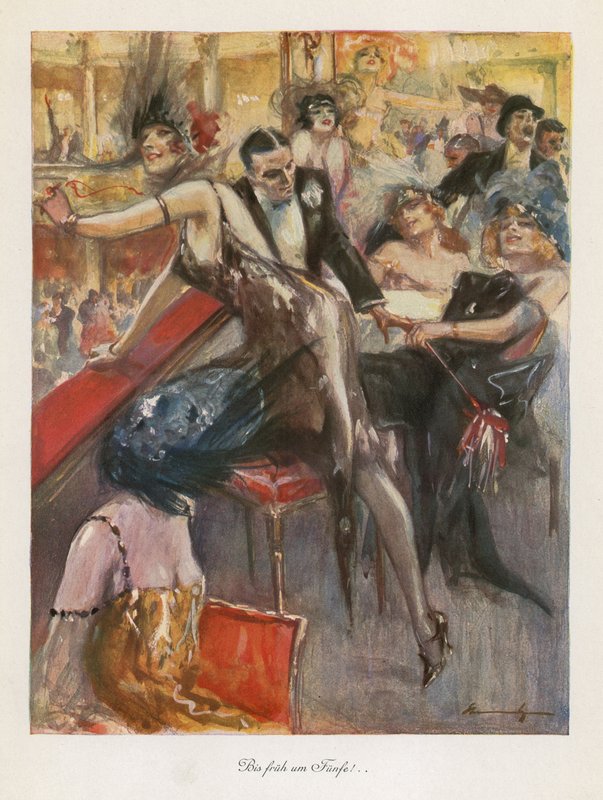 Bis fruh um Funfe! (colour litho) de Ludwig Lutz Ehrenberger