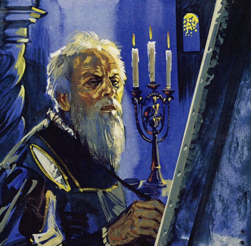 Aos 75 anos, Ticiano sofre de problemas de visão (litografia a cores) de Luis Arcas Brauner