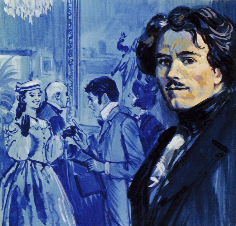 Eugene Delacroix enviou o seu quadro que causou sensação em Paris (litografia a cores) de Luis Arcas Brauner