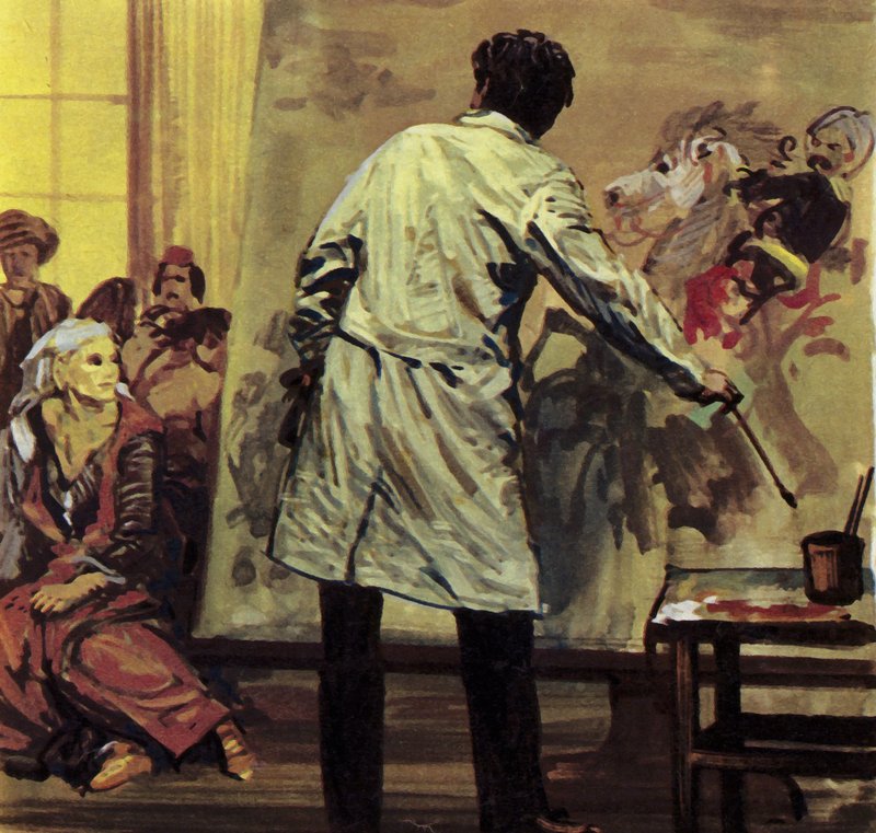 Eugene Delacroix passou um ano e meio a pintar "O Massacre de Scio" (litografia a cores) de Luis Arcas Brauner