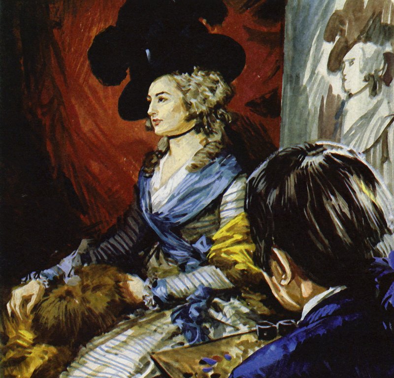 Gainsborough deslocou-se a Londres para pintar a atriz Mrs. Siddons (litografia a cores) de Luis Arcas Brauner
