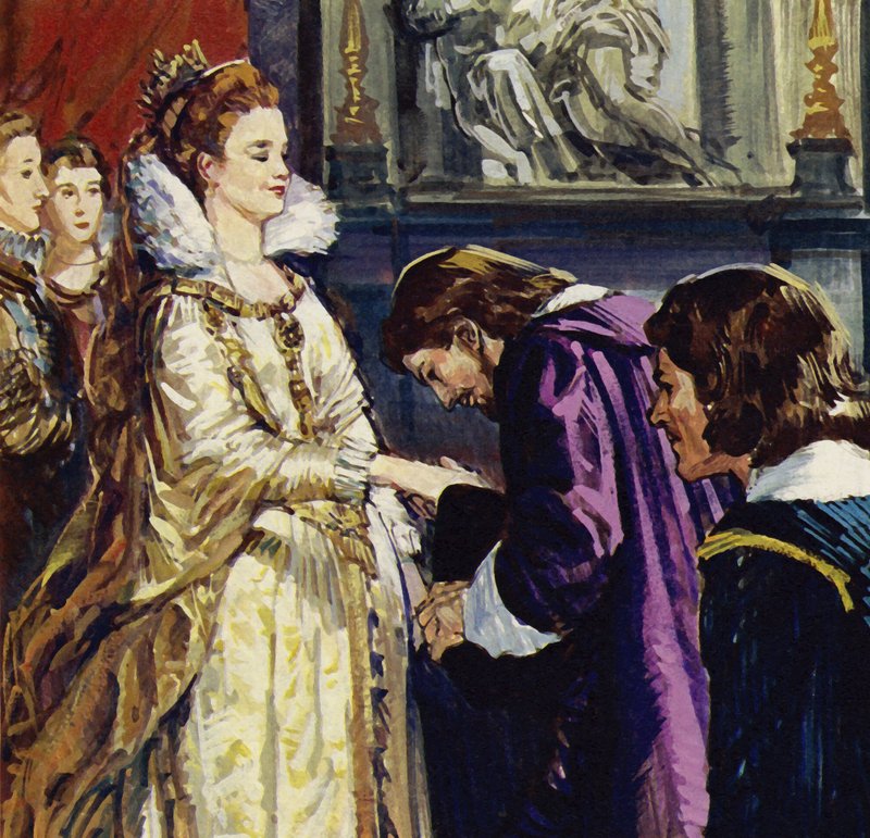 Maria de Médicis, rainha de França, torna-se patrona de Rubens (litografia a cores) de Luis Arcas Brauner
