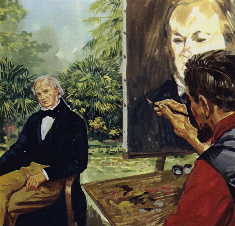Renoir pintando um retrato de Richard Wgner (litografia a cores) de Luis Arcas Brauner