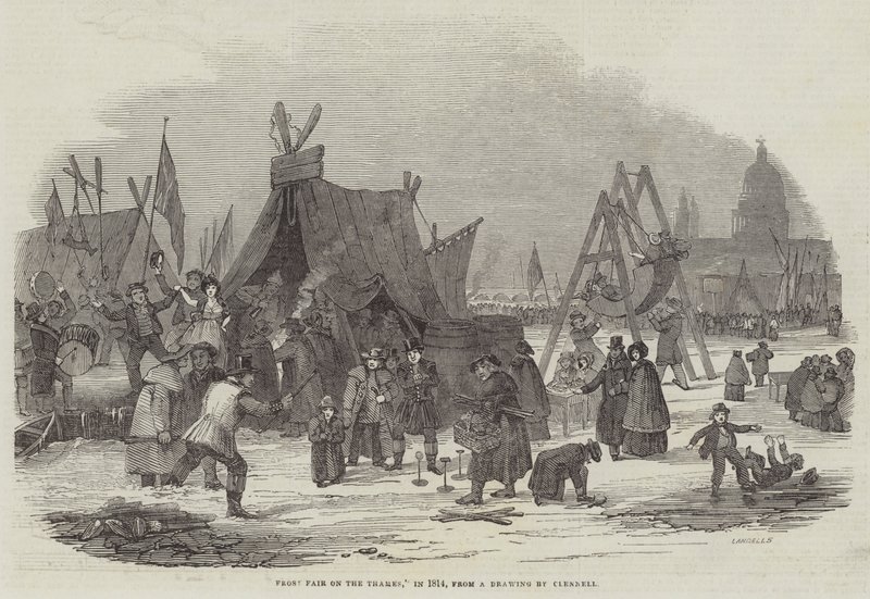 Frost Fair no Tamisa, em 1814 de Luke Clennell