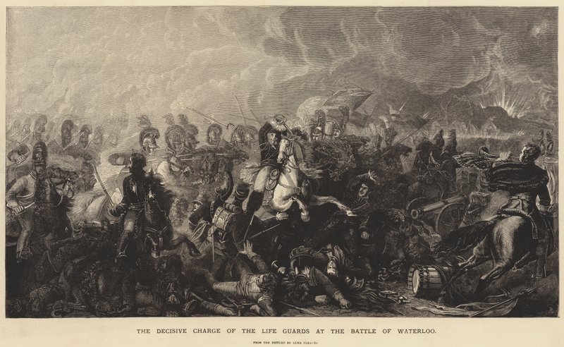 A Carga Decisiva dos Guardiões da Vida na Batalha de Waterloo de Luke Clennell