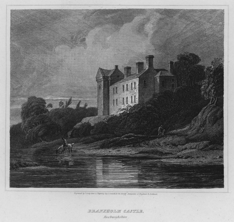 Castelo Branxholm, Roxburghshire (gravura) de Luke (after) Clennell
