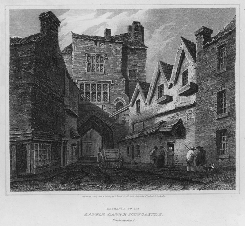 Entrada do Castelo Garth Newcastle, Northumberland (gravura) de Luke (after) Clennell