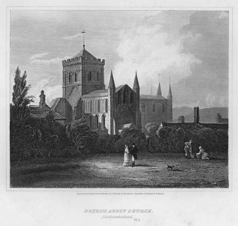 Igreja da Abadia de Hexham, Northumberland (gravura) de Luke (after) Clennell